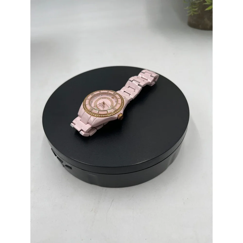 Kate Spade New York Pink Seaport Grand Crystal Enamel Bracelet Watch (38mm)
